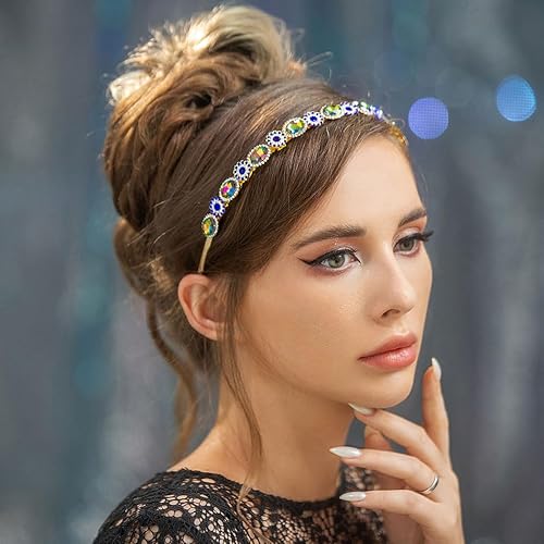 Miniatura 3 de Diadema de diamantes de imitación hecha a mano con cristales de girasol, vintage, banquete, boda, fecha, accesorios para el cabello para mujeres y