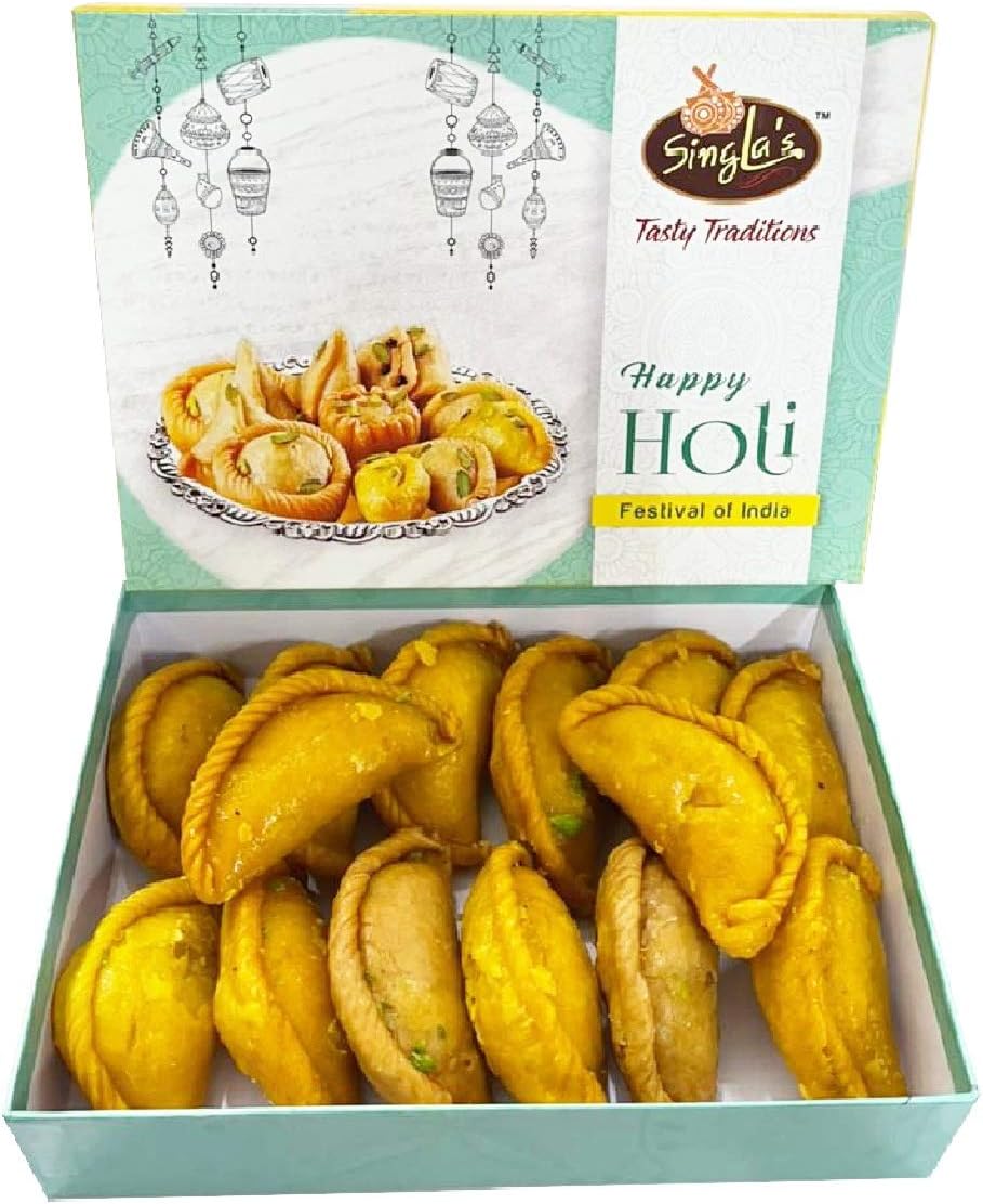 Singla Sweets Kesar Dry Maida Gujia Gifts Festival Box Sweets 500g