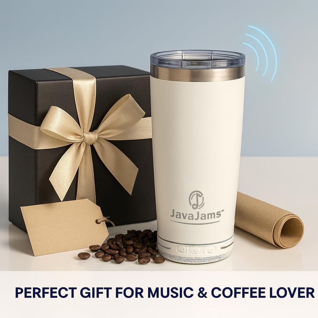 20 oz Bluetooth Speaker Tumbler – Stainless Steel Travel Coffee Mug for Hot & Cold Drinks, Leak-Proof Insulated Cup with Sliding Lid, Portable Music Travel Tumbler with Double Wall Design - Image 9