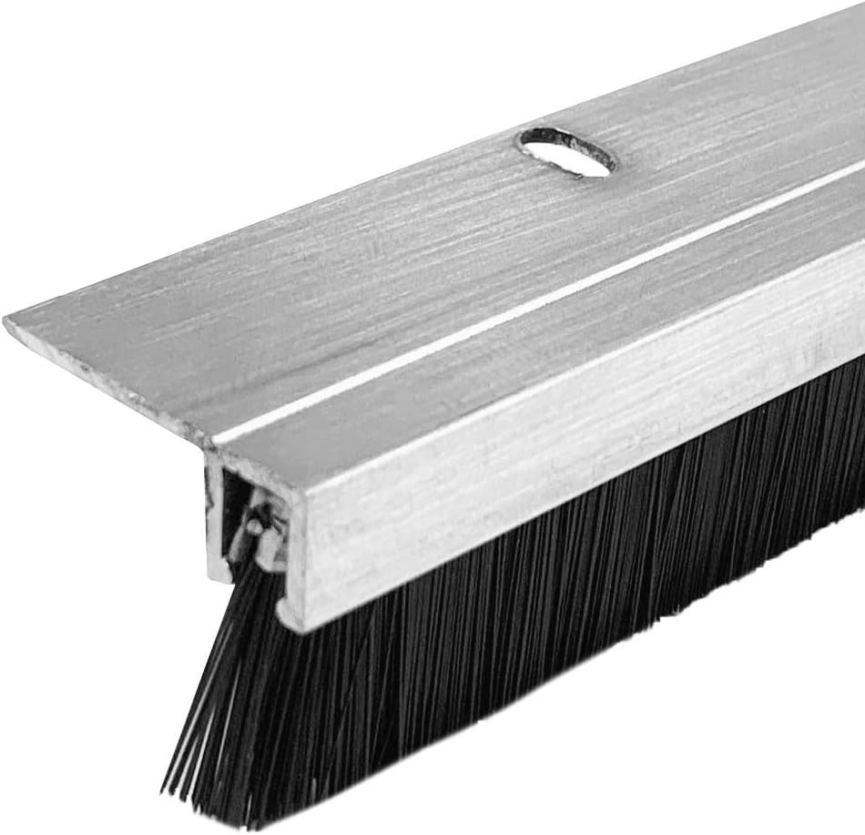 Mortised Aluminum Door Bottom Sweep with 5/8'' Long Nylon Brush (79418MA), SMS 6 x 1/2