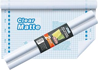 Chell 2 Pack Matte Clear Contact Paper Roll for Books, Crafts and Countertops, Self Adhesive Book Cover, 17.5 in x 5 ft