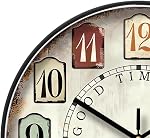 European Style Silent Non-Ticking Round Classic Clock Retro Quartz Decorative Battery Operated Wall Clock for Living Room Kitchen Home Office 12 inch