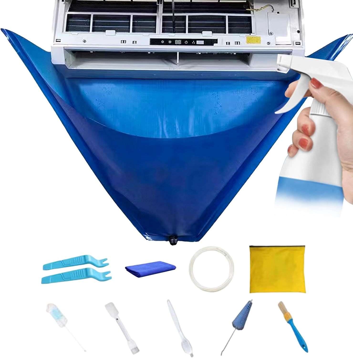 Air Conditioner Cleaning Kit 9PCS Large Opening Splash Proof Split Air Conditioning