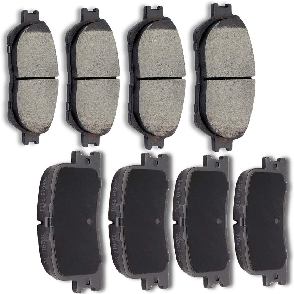 AUTOMUTO Ceramic Discs Brake Pads Kits, Front Rear 8pcs