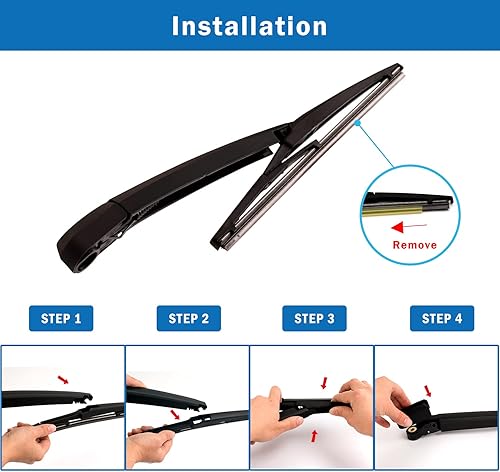 Miniatura 5 de WTI Juego de limpiaparabrisas trasero compatible con Hyundai Santa Fe 2013-2017 SUV Kit de limpiaparabrisas trasero, accesorios de repuesto para