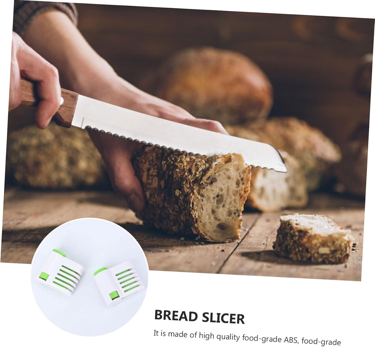 Ciieeo 6pcs Bread Slicer Food-grade Cake Cutter for Even Slicing for Toast Sandwiches Bagels More Lightweight Space-saving Kitchen Gadgets Green