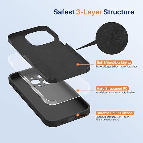Miniatura 154 de Miracase - Funda diseñada para iPhone 11 con protector de pantalla, funda de goma de silicona líquida, protección total contra caídas y a prueba
