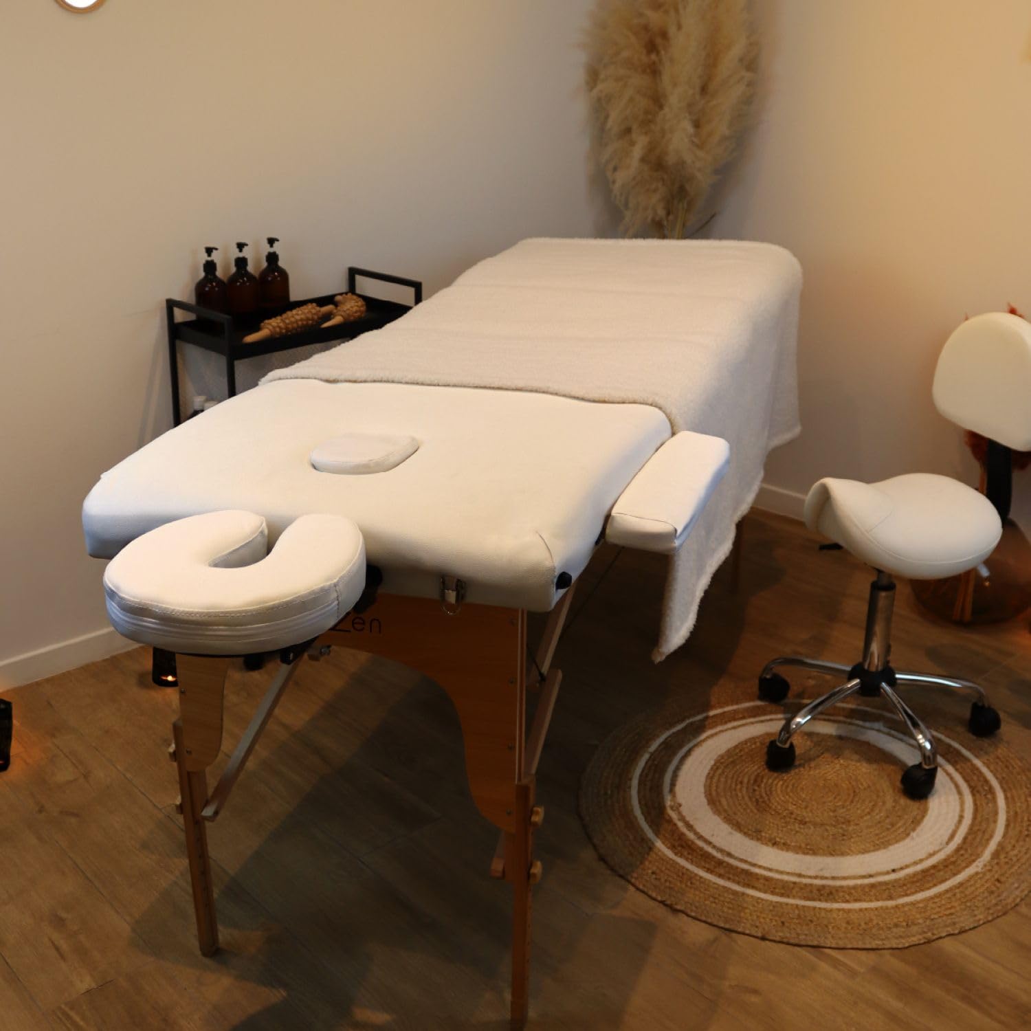 Vivezen - Table de Massage Pliante 3 Zones en Bois avec Panneau Reiki + Accessoires et Housse de Transport - Plusieurs Coloris