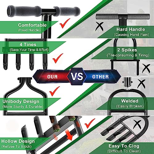 image for EEIEER Lawn Aerator Tool, Aerator Lawn Coring Tool with Clean Tool, Ma