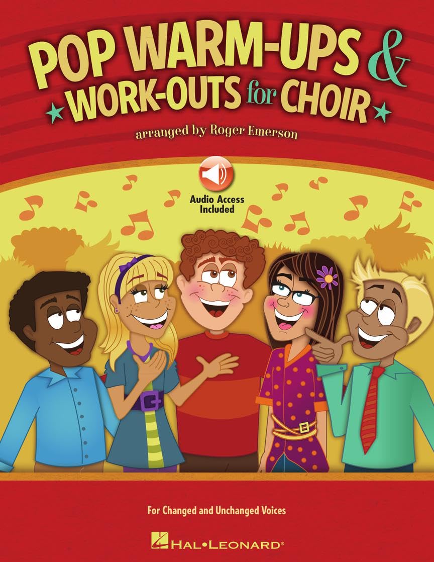 Pop Warm-Ups for Choir by Roger Emerson Book with Online Audio | Vocal Exercises with Classic Rock and Pop Songs | Choir Sheet Music Songbook for Middle and High School | Choral Technique Guide