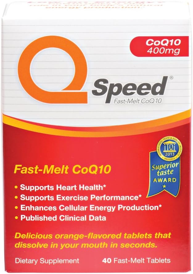 QSpeed Fast-Melt CoQ10 Antioxidant Supplement, 400mg, 40 Count