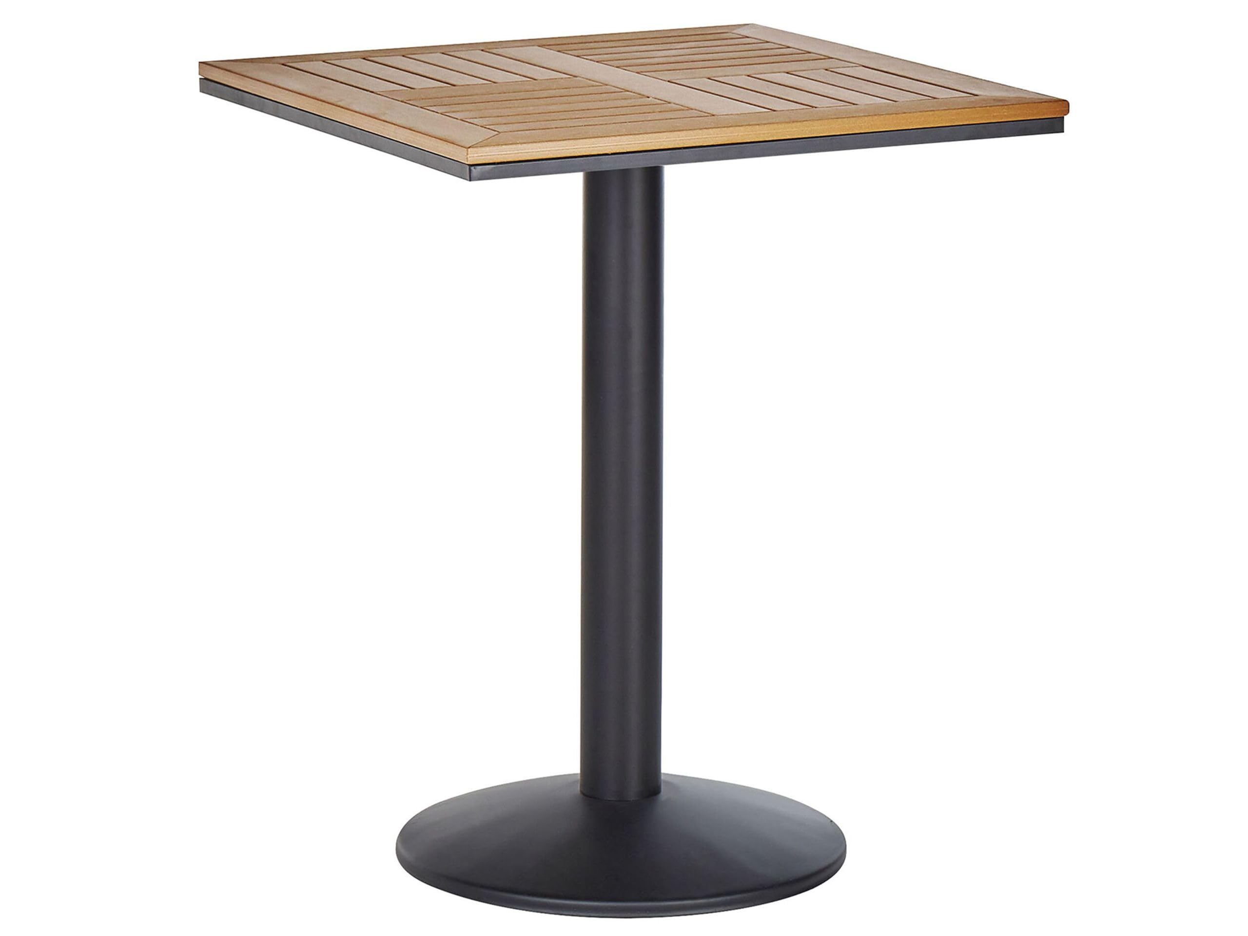 Beliani Mesa de Centro balcón Tablero de Madera Clara 60 x 60 cm Base de Metal Negro rústico Moderno Palmi