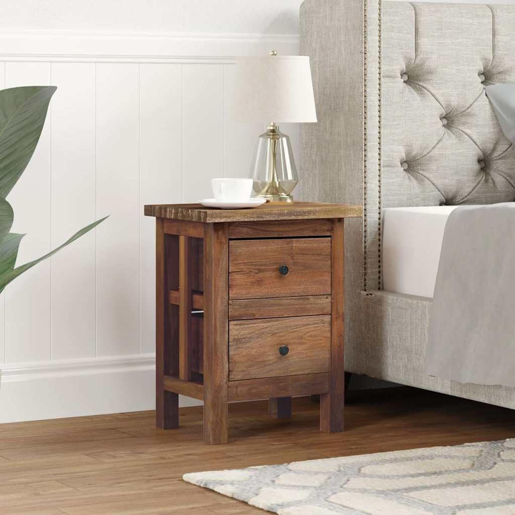 Wooden Side End Table Telephone Stand with 2 Drawers, Wood Side Cabinet for Home, 15.7"x11.8"x20.1", -362