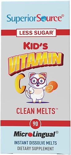 Miniatura 5 de Superior Source Vitamina C para niños (125 mg), Clean Melts, tabletas microlingües de disolución rápida, 90 unidades, alternativa a las gomitas,