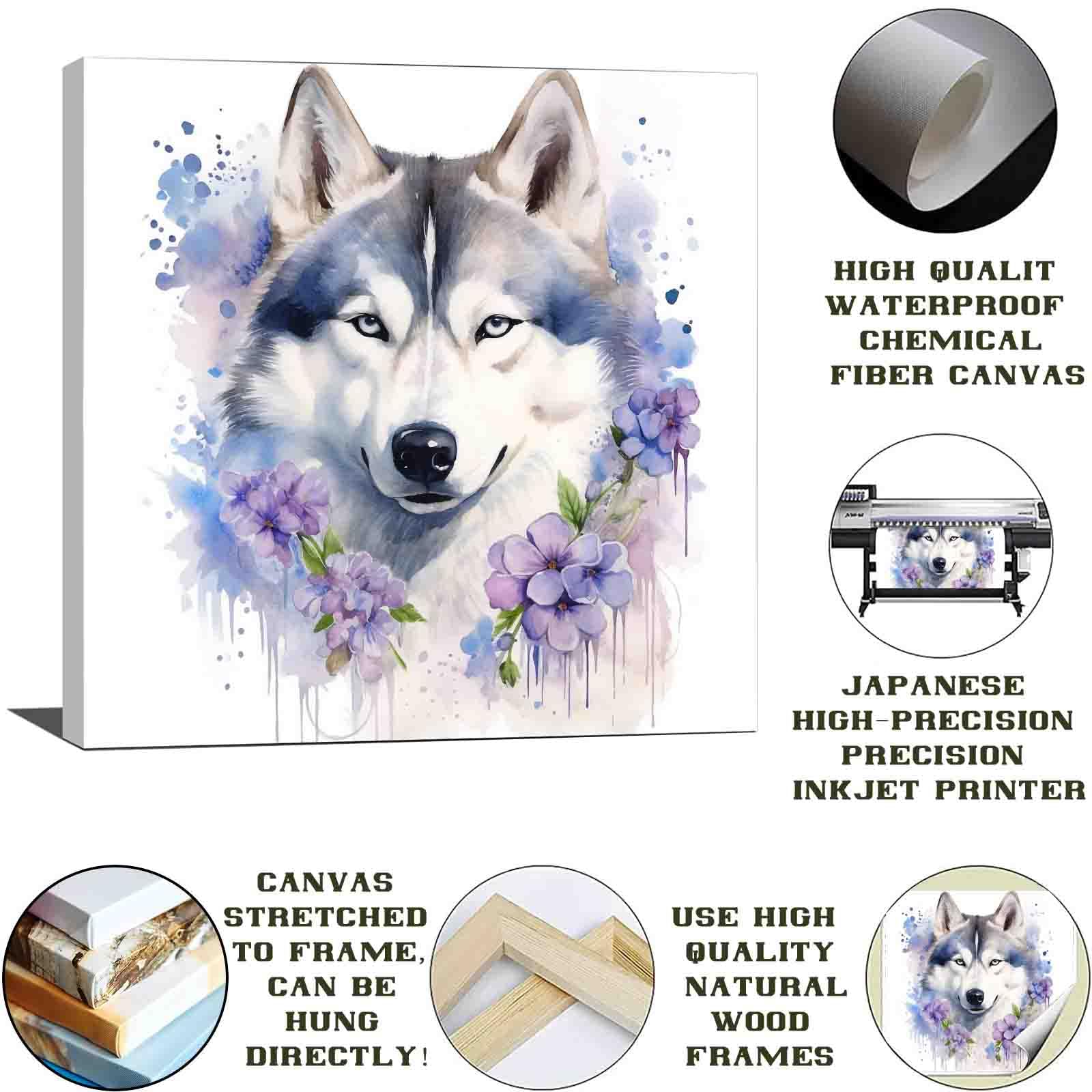 Amazon.com: Siberian Husky, dog watercolor painting print