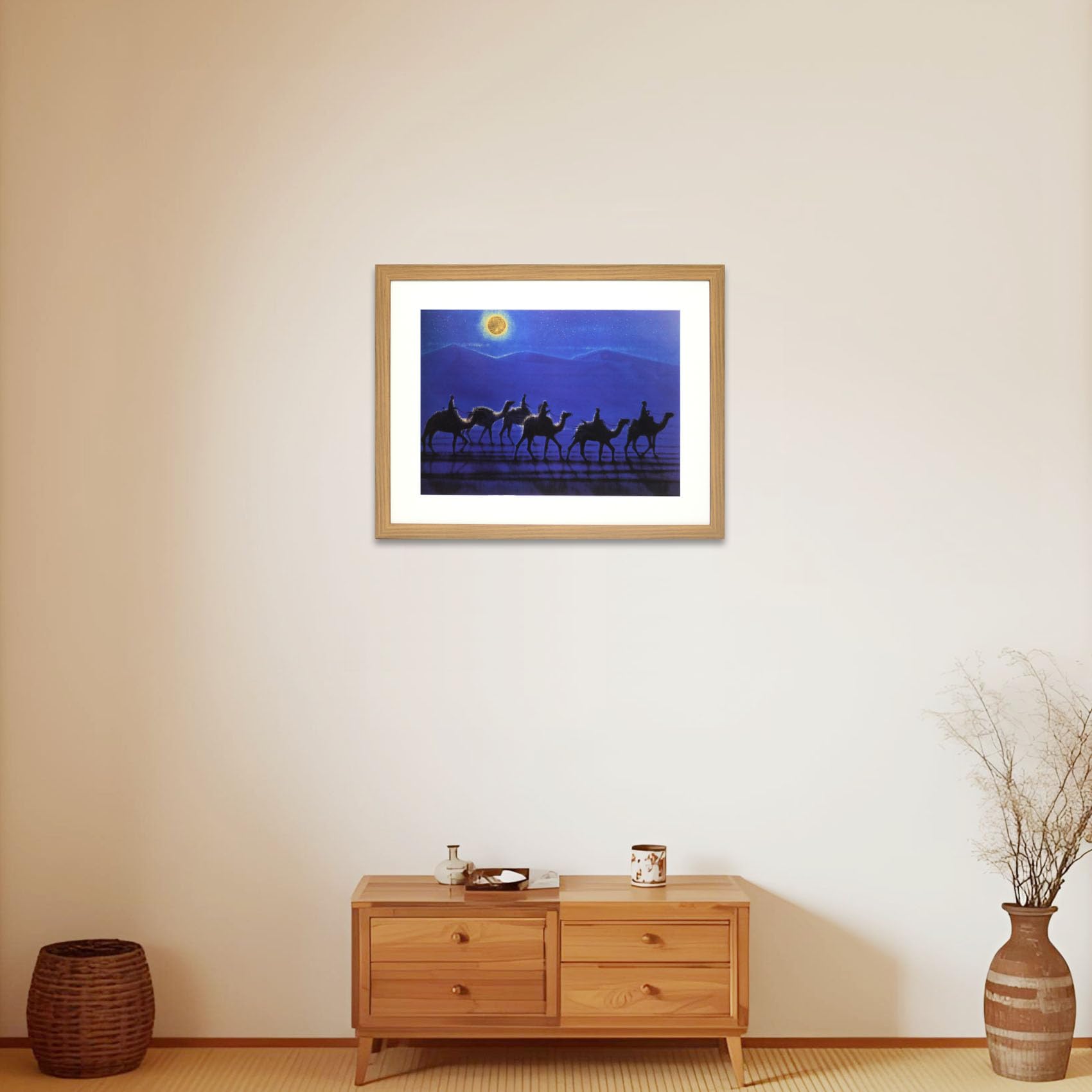 Amazon.co.jp: 平山郁夫「敦煌月光」日本画 絵 絵画 風景画 アート