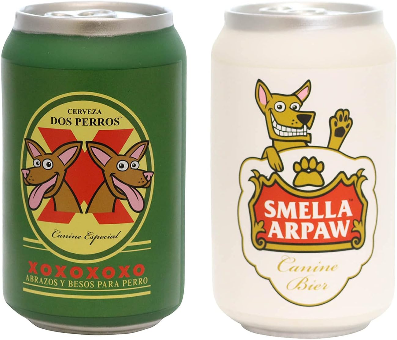 SILLY SQUEAKERS –Beer Can -Combo Pack- Dog Toy - 100% Vinyl. Made Durable & Strong. Novelty Play Toy &Floats (Beer & Soda 4 Pack Option #1)