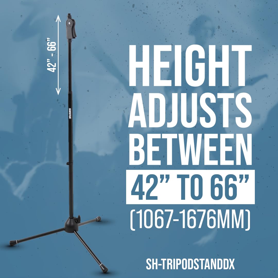Shure by Gator SH-TRIPODSTANDDX Deluxe statyw mikrofonowy, czarna stal malowana proszkowo, czarny