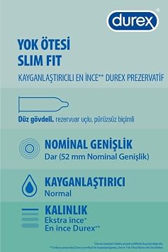 Durex Yok Ötesi Slim Fit 20 Prezervatif