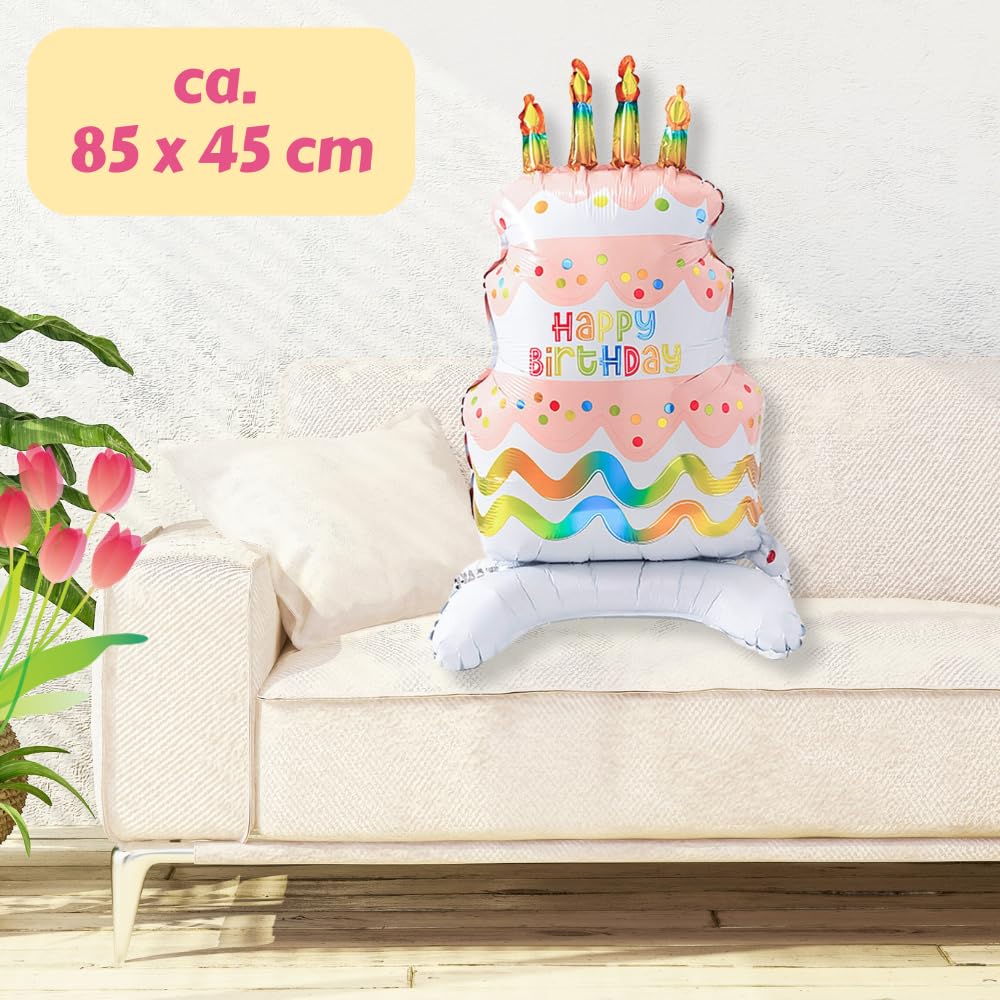 DIWULI Palloncino A Forma Di Cupcake – Palloncino In Alluminio Per Compleanno E Feste, Gonfiabile Ad Aria O Elio, Con Cannuccia Inclusa - 4