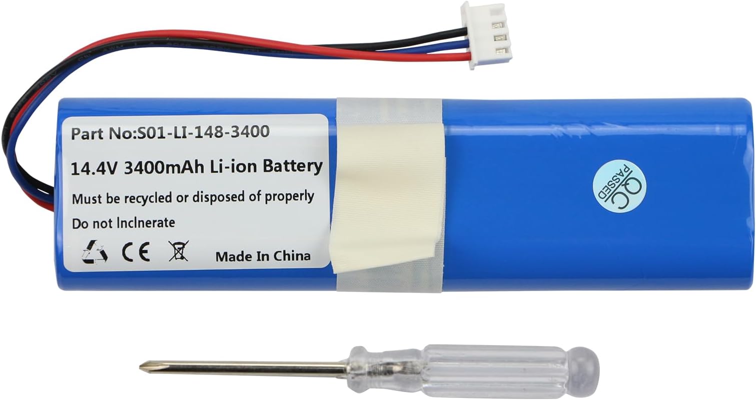 MULS S01-LI-148-3400 3400mAh Battery Replacement for Ecovacs Deebot N8 N8+ N8 Pro, Deebot N5 T5 Neo Fun Plus, Deebot Ozmo 900 901 905 920 930 937, Deebot DG31 DG3G DG70 DN56 DV33 DV35 Vacuum Cleaner