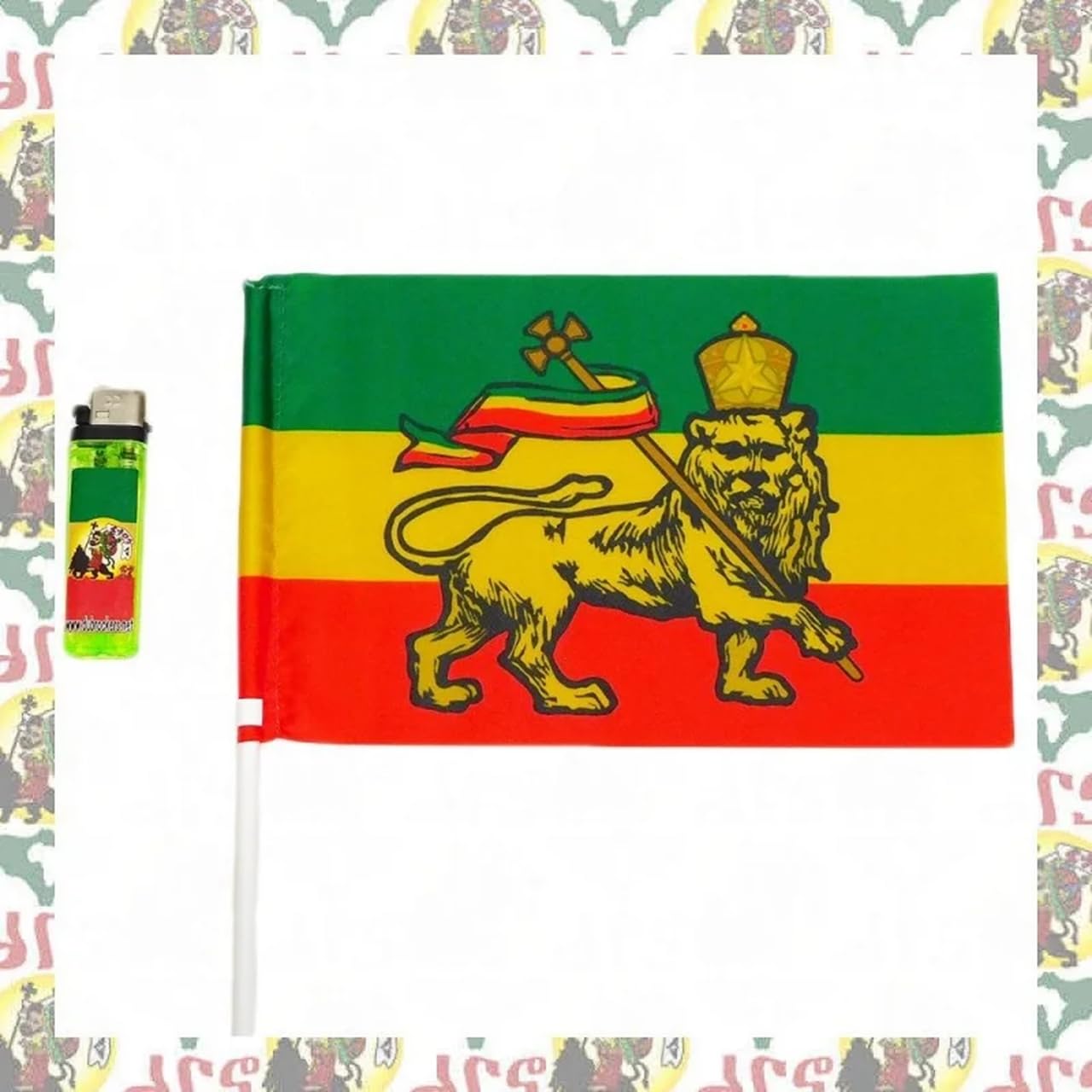 Amazon.co.jp: 【drs】 Lion of Judah 21cm x 14cm 手旗 a53 レゲエ