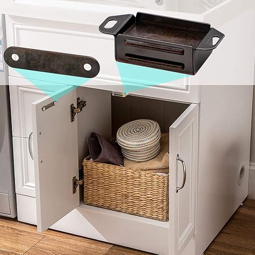 Miniatura 4 de KAILEYOUXIANGONGSI Cerradura magnética de puerta de 20 libras, pestillo resistente para armarios, puertas de muebles, de acero inoxidable, bronce