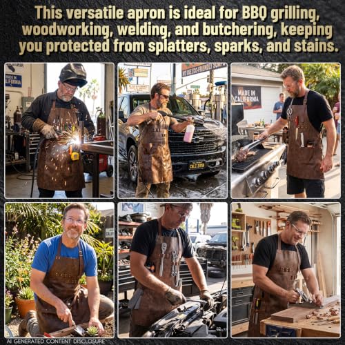 Tridep Leather Work Apron for Men