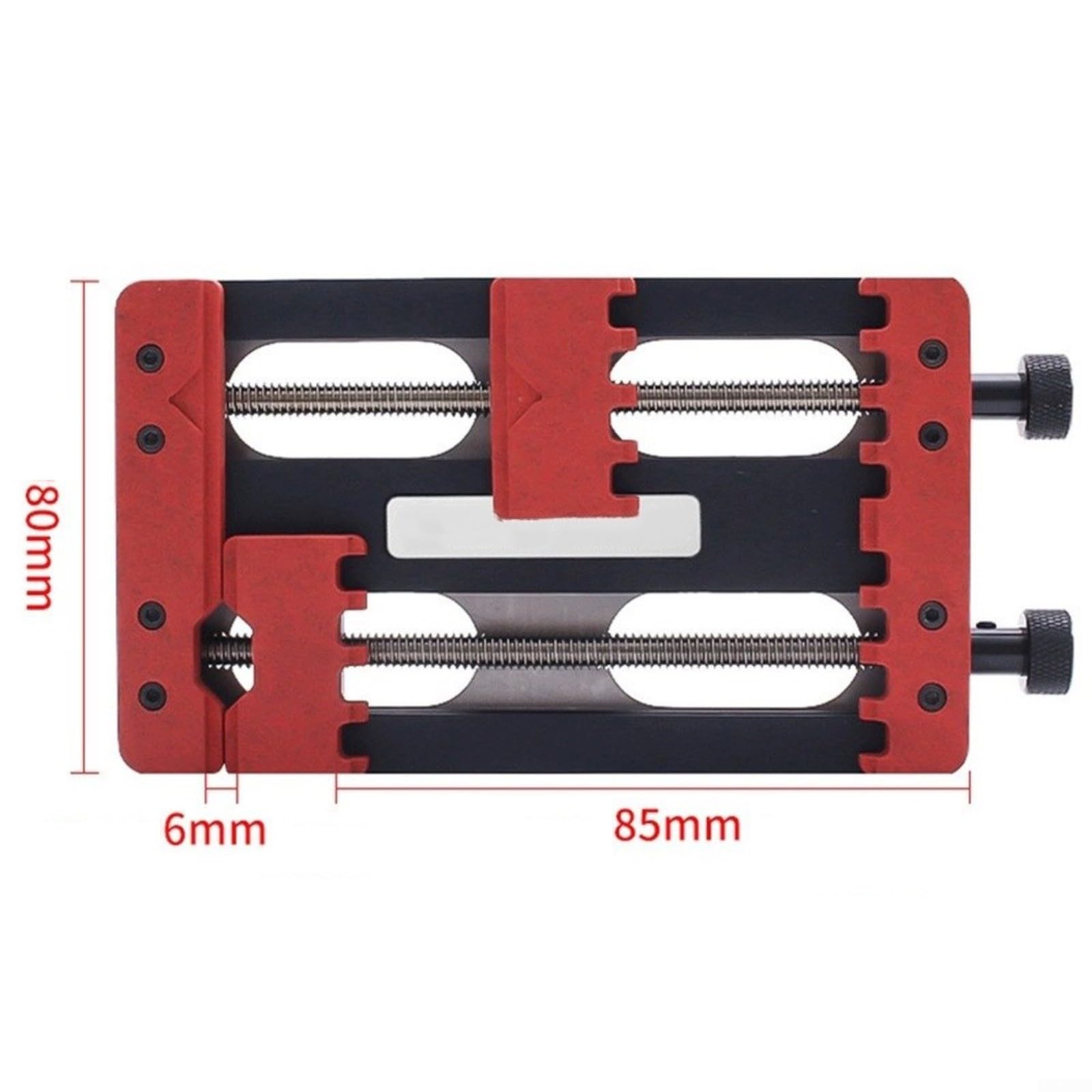 Metall PCB Fixierwerkzeug mit Doppel-Lager Mechanismus für Motherboard Reparatur, Soldering Clamp für IC Chips, 155x80x20mm, Rot/Schwarz