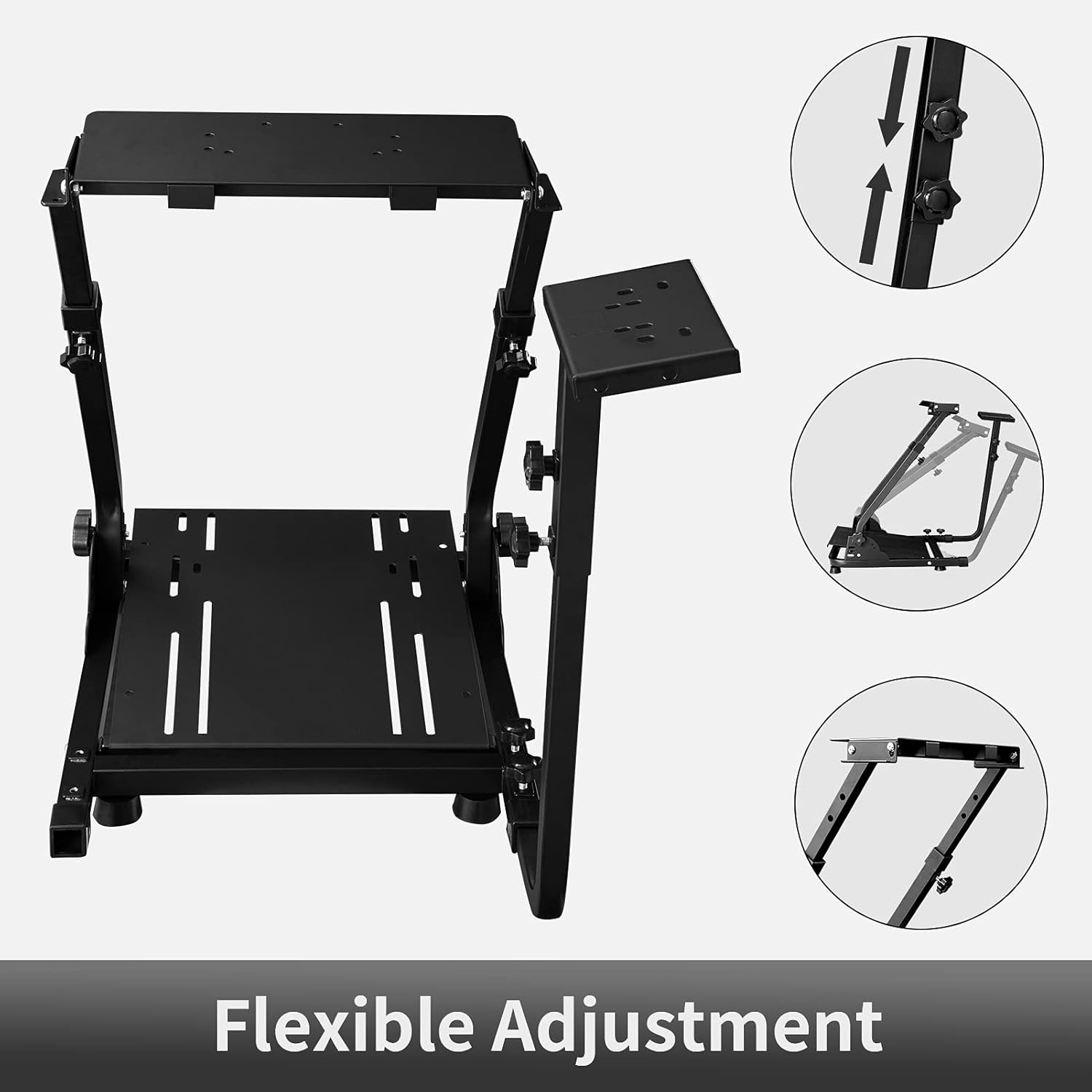 Steering Wheel Stand Racing Wheel Stand Height Adjustable & Foldable Driving Simulator Wheel Stand Compatible for Logitech G29, G27, G25, Wheel and Pedals NOT Included（Only Stand）