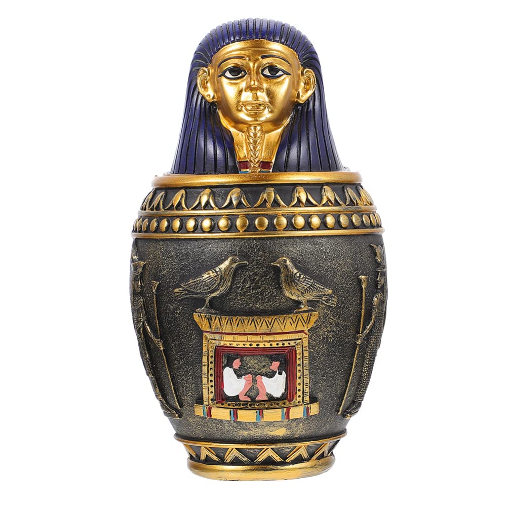 Objet décoratif intérieur IMIKEYA : jarre égyptienne en résine aux finitions soignées