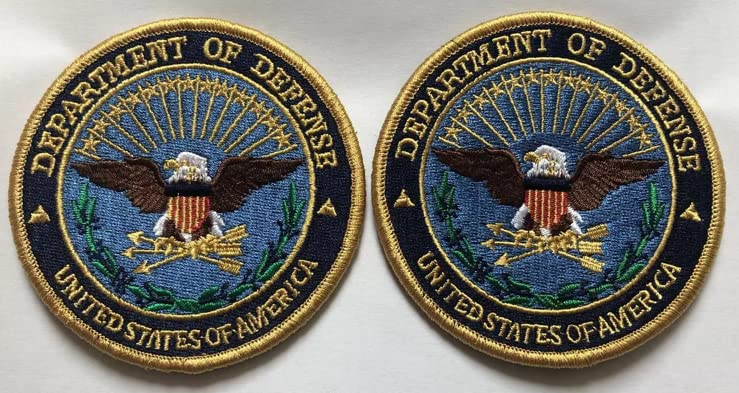 2pcs Department of Defense Embroidered Patches for Embroidery Cloth Patch Badge Hook & Loop Embroidered Patch