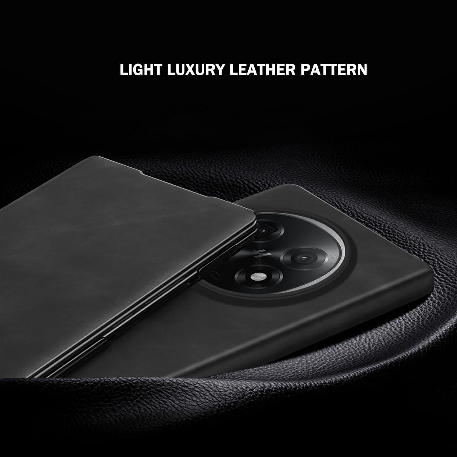 Genérico Funda for OPPO Find N6, Funda de Cuero con Textura Flip Nappa