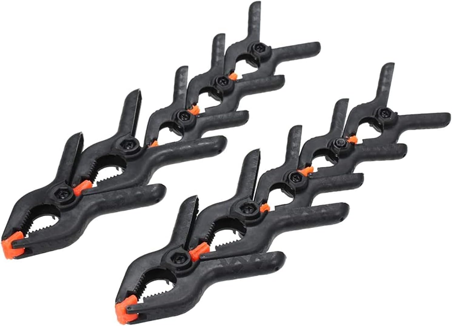 Spring Clamps 10pcs Nylon Toggle A Clamp Clip Tips DIY Tool Set for Photography Studio Plate DIY Lighting Background Woodworking Gluing (6 X 2 inch + 4 X 3 inch)