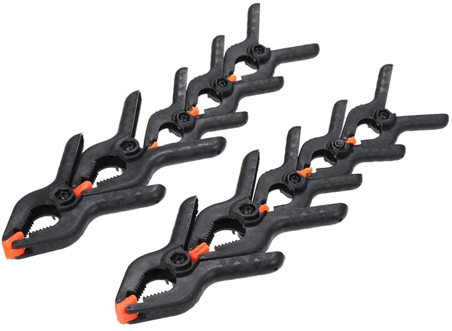 Spring Clamps 10pcs Nylon Toggle A Clamp Clip Tips DIY Tool Set for Photography Studio Plate DIY Lighting Background Woodworking Gluing (6 X 2 inch + 4 X 3 inch)