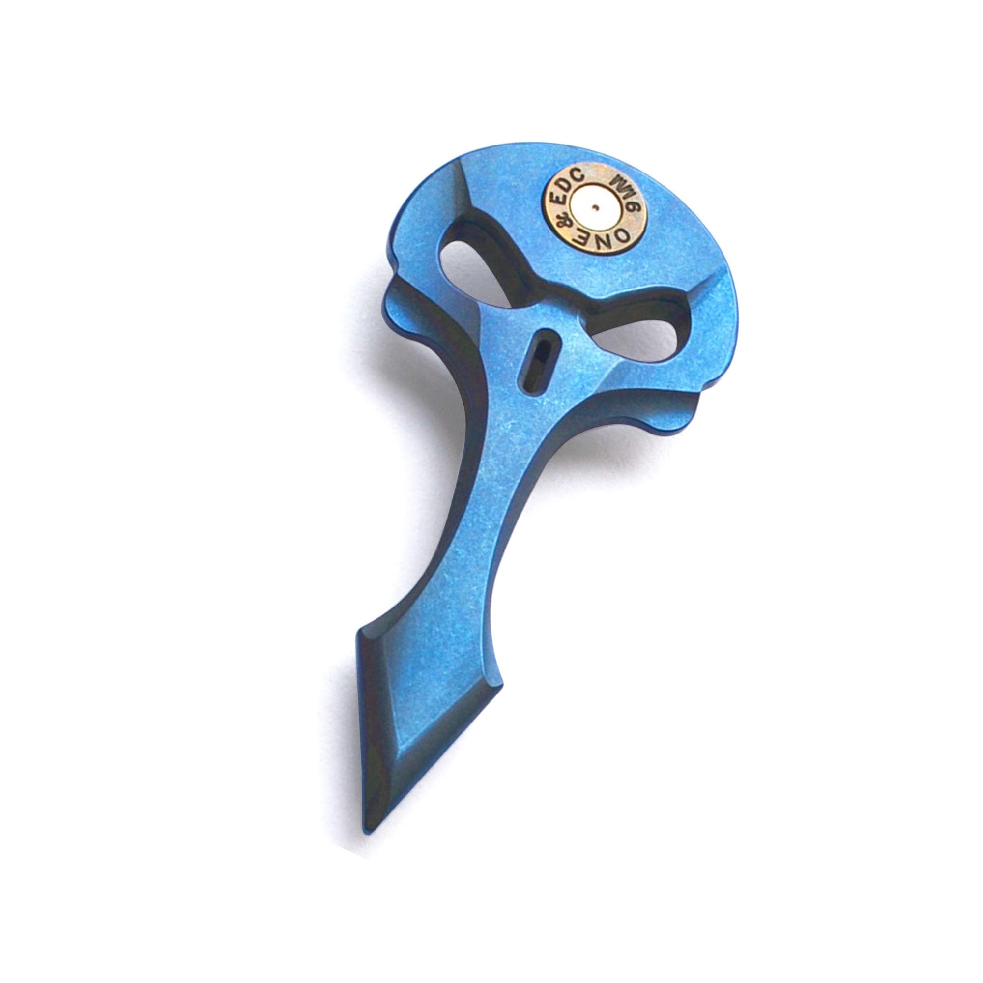 WANERSEN Skull Money Clip: Titanium Credit Card Holder with Slim Design. Stylish and Minimalist Front Pocket Wallet for Men in Blue