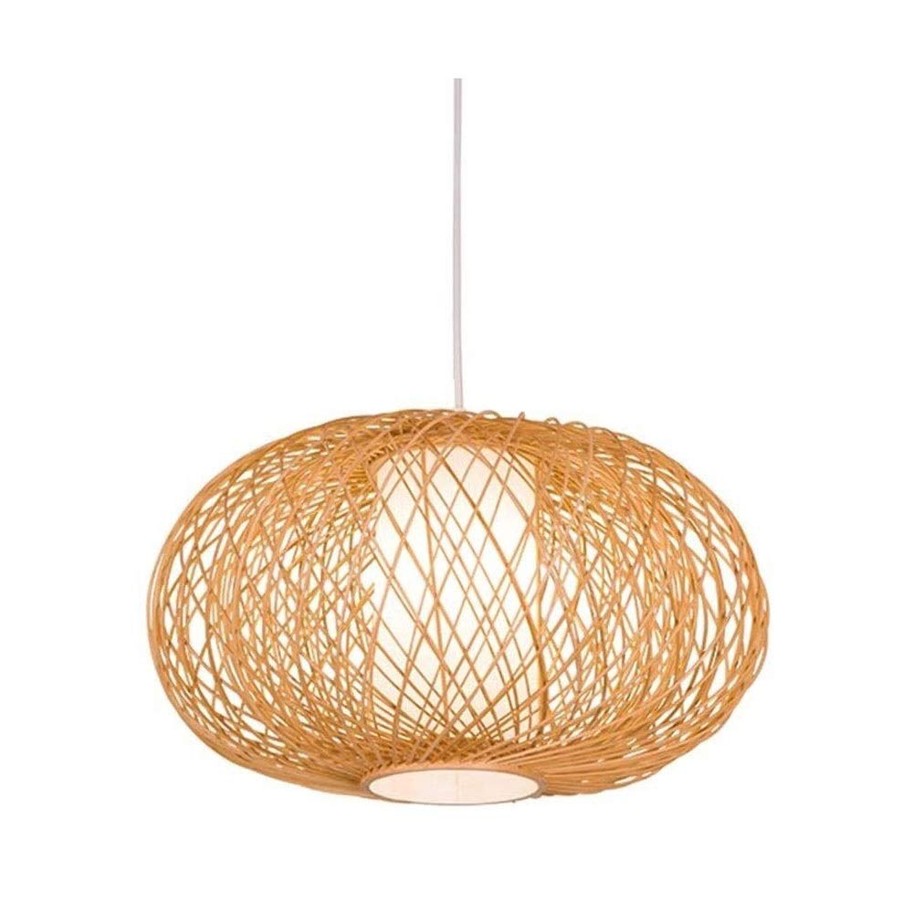 Pendre chinois en bambou avec lustre en rotin pour décoration naturelle - 8
