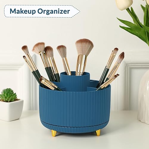 Miniatura 60 de SKYDUE Organizador de escritorio giratorio de 360 grados, soporte de lápiz de doble propósito para escritorio, organizador de bolígrafos de Verde