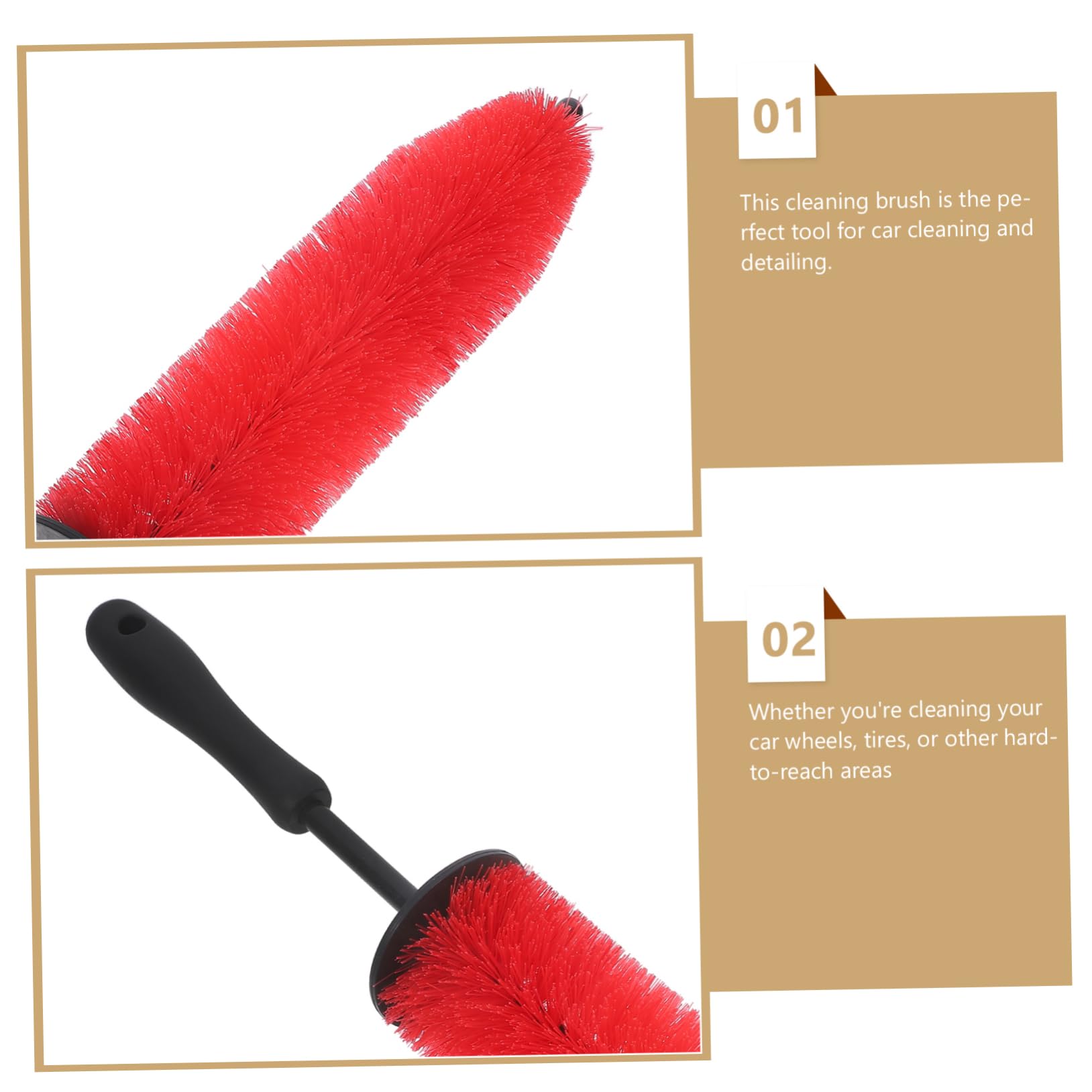 iplusmile 4stücke Car Wheel Rim Brush Ergonomische Felgenbürste Für Gründliche Auto-Reinigung Vielseitig Einsetzbar Für Felgen Und Detailbereiche Komfortabler Griff Für Effektive