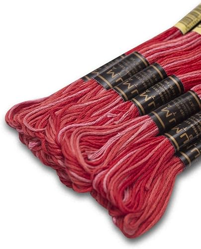 Miniatura 16 de Paquete de 12 hilos de bordado de alta calidad, madejas de 100% algodón egipcio de alta calidad, hilo de bordado de punto de cruz, algodón trenzado