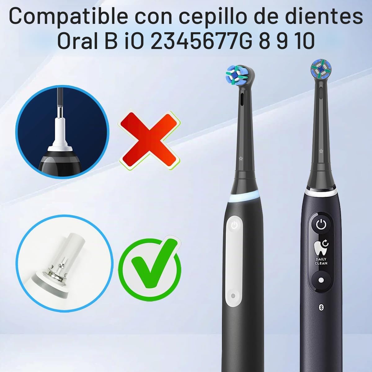 Wardimark Recambios Cepillos Compatible con Oral B iO Cepillo Eléctrico, Pack de 12 Cabezales De Recambio Para iO 2 3 4 5 6 7 8 9 10 (6 Blanco+6 Negro)