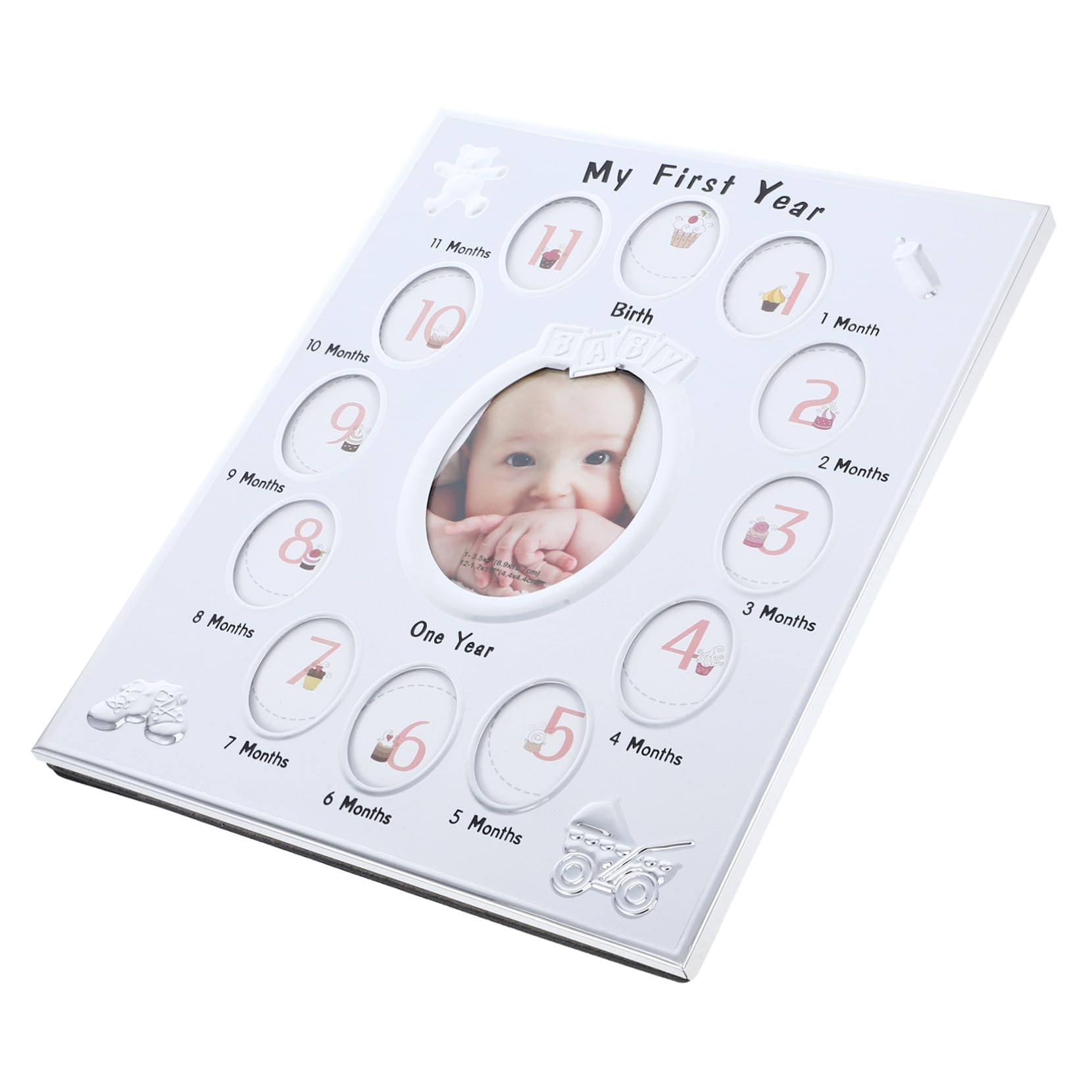 Marco para Fotos Niña Soporte para Fotos Infantiles Registro de Crecimiento Mensual Marco con Diseño para Recién Nacidos Regalo Original para Cumpleaños Niña