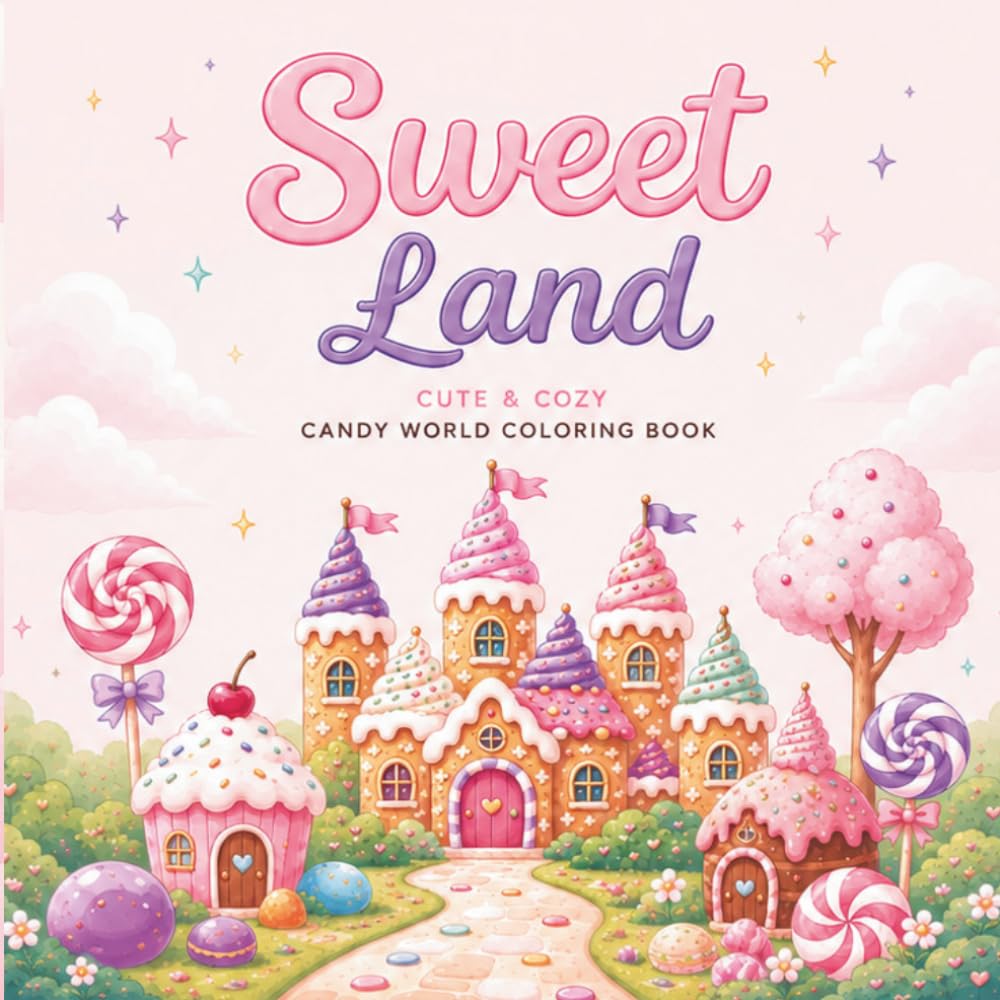 Cute & Cozy Sweet Treats Coloring Book for Adults and Teens: Whimsical Storybook Scenes, Adorable Dessert Friends & Relaxing Coloring Pages