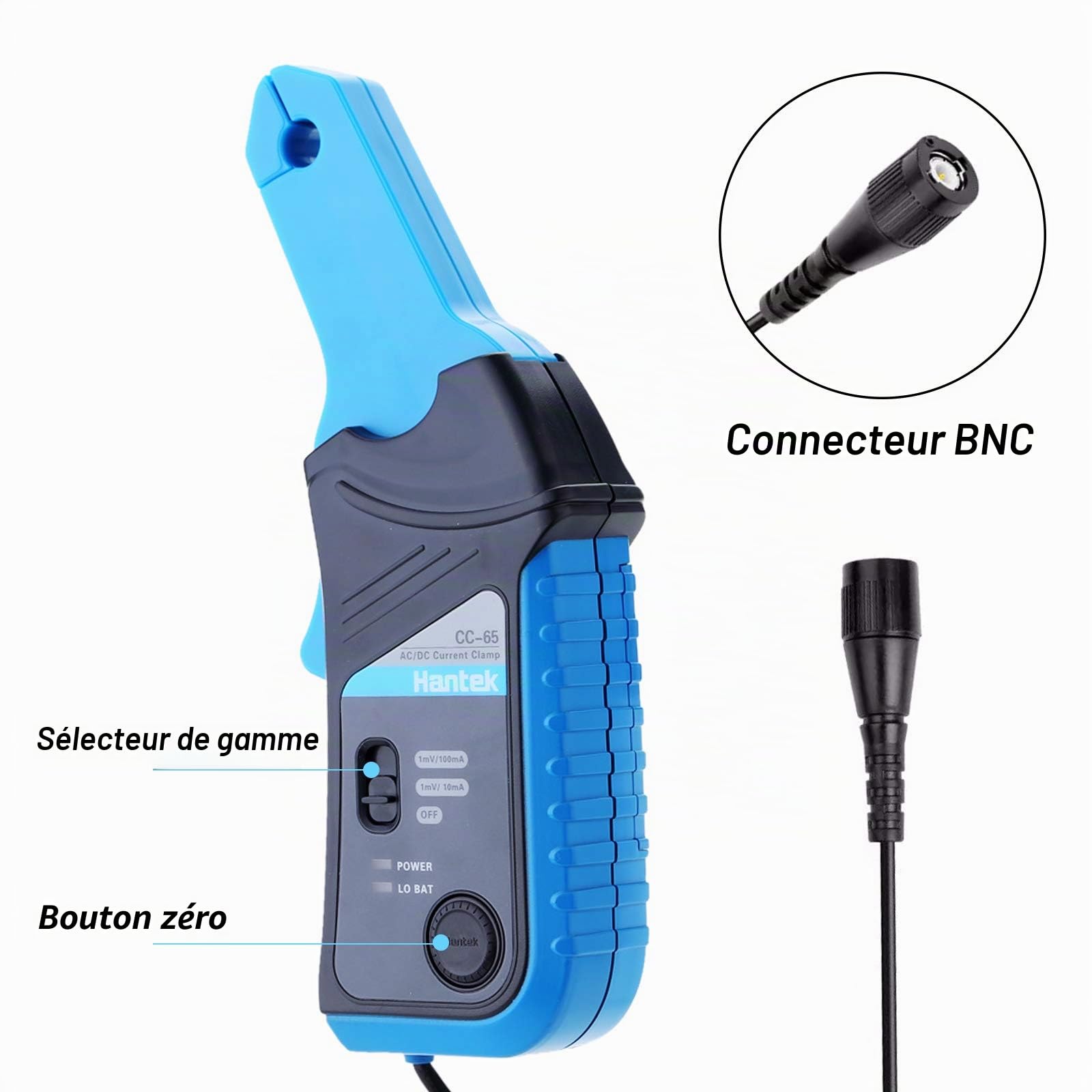 Hantek CC-65 AC/DC Courant Pince Mètre Multimètre Avec Connecteur BNC
