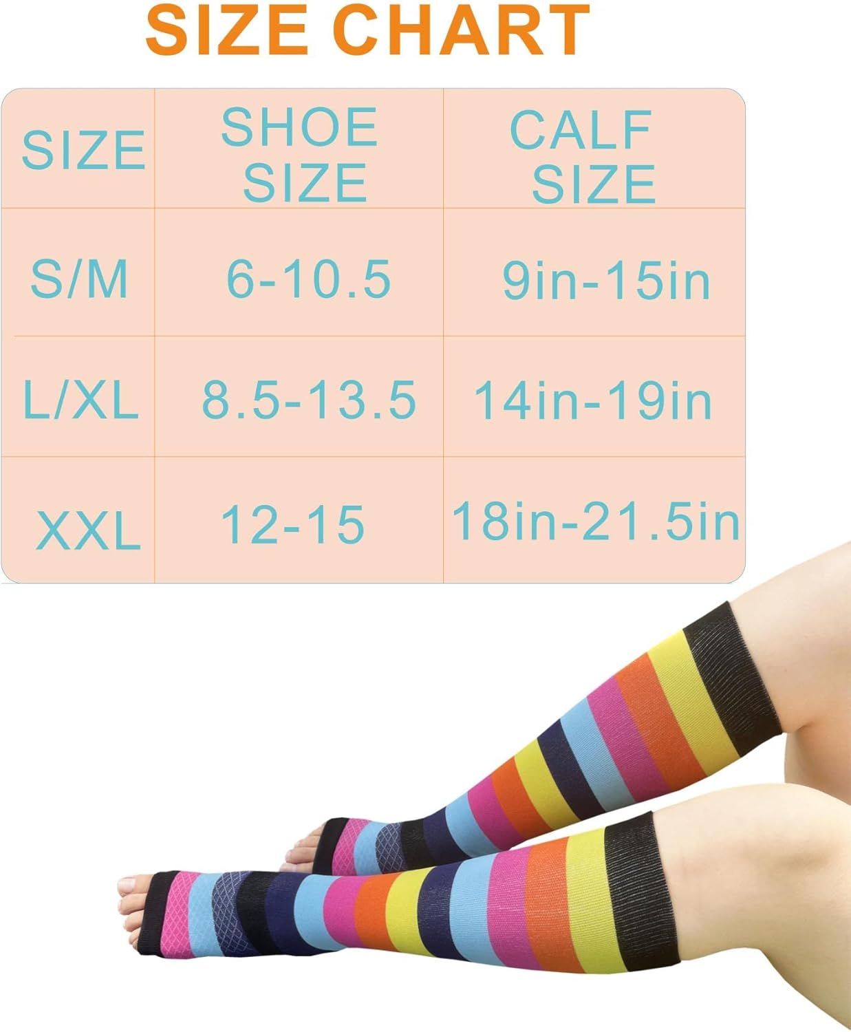 Open Toe Compression socks 3 Pairs Toeless Compression socks for Women Men - Image 7