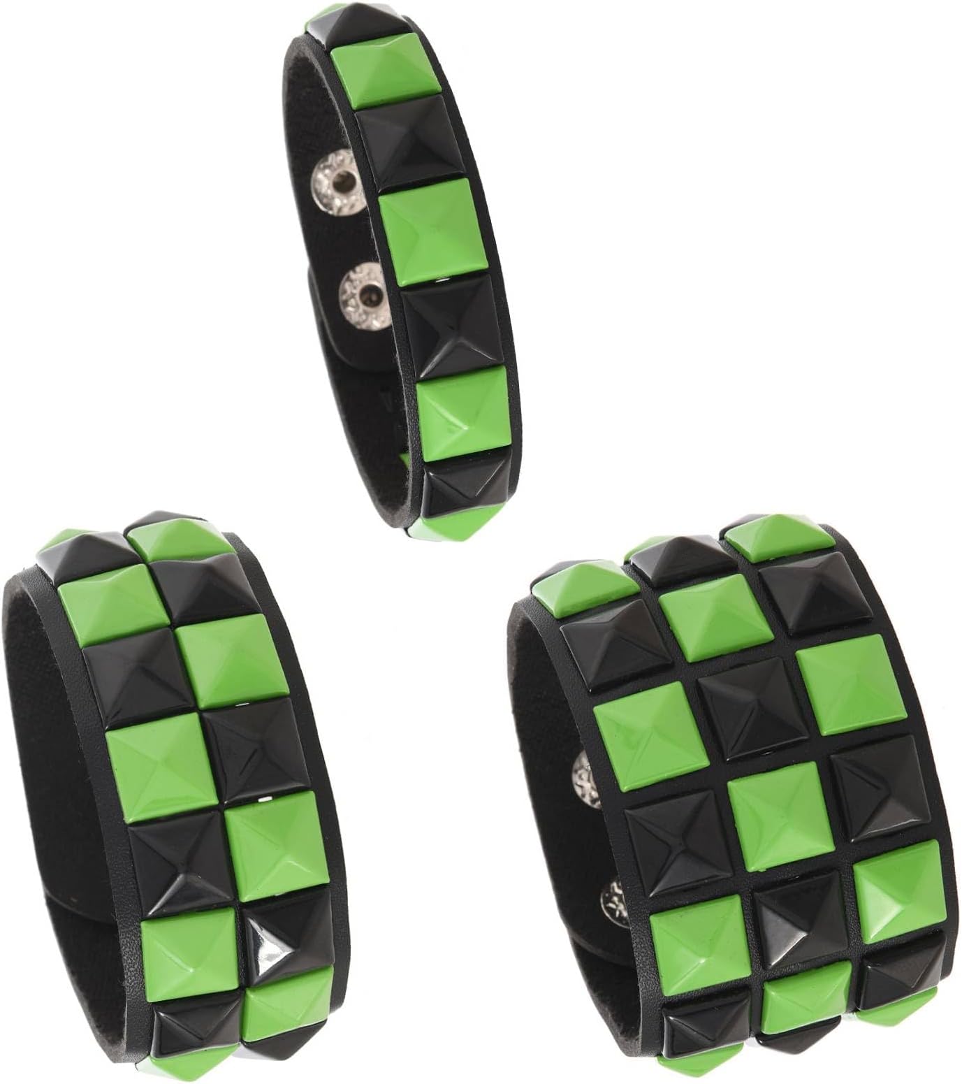 3PcsPunk Bracelet Leather Studded Bracelets Emo Bracelet Adjustable Goth Bracelets for Men Women