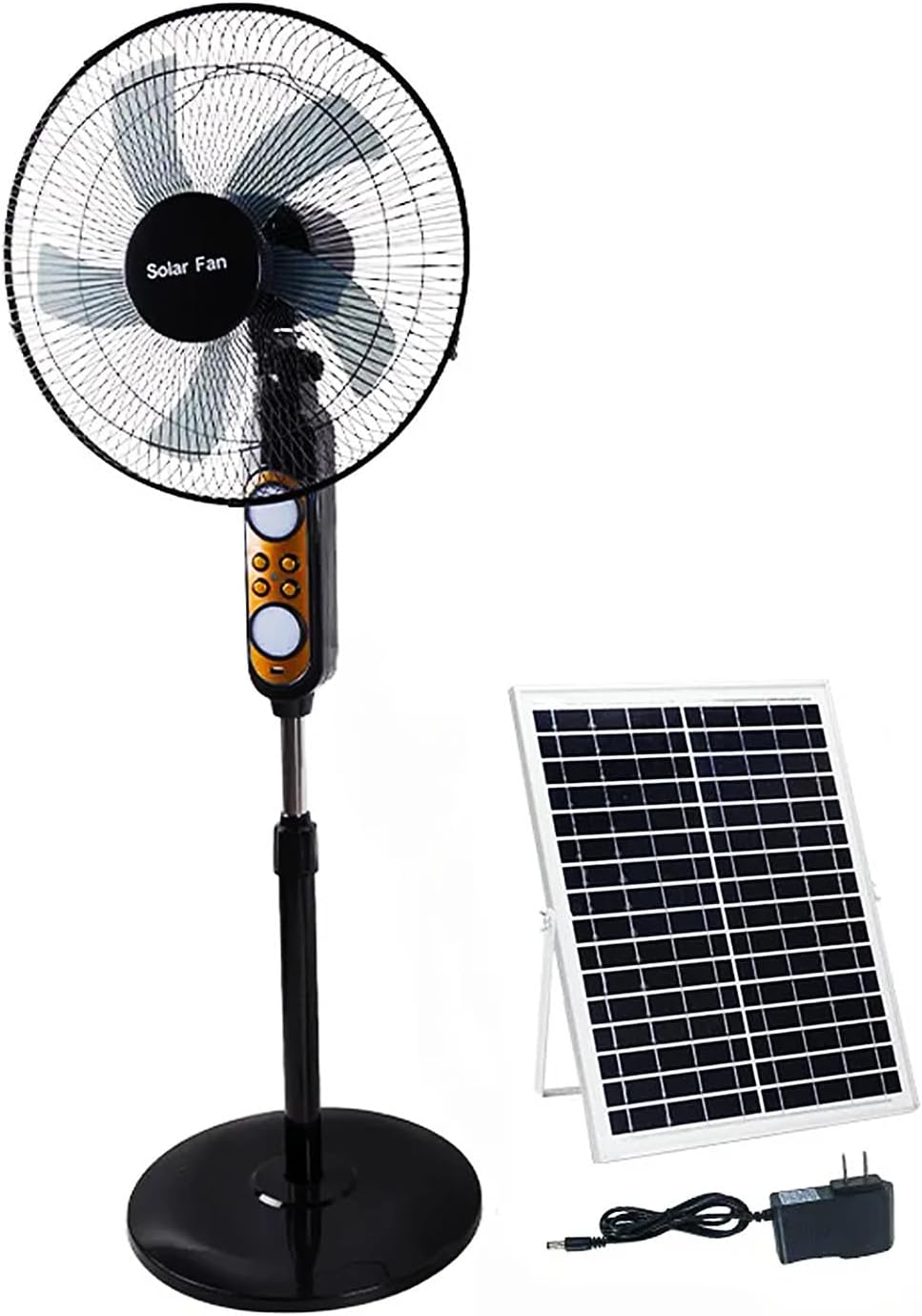 16 Inch Solar Fan DC Motor Quiet Pedestal Fan Oscillating Fan Solar Powered Standing Fan Solar Panel Cordless Floor Fan for Office Home Outdoor Camping