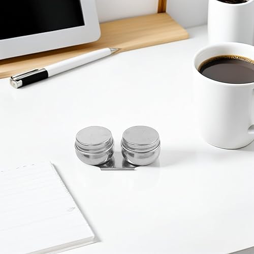 Miniatura 6 de EXCEART Olla de lápiz de acero inoxidable Taza de aceite de acero inoxidable Doble taza de trementina Pintura al óleo Paletas profesionales Copa de