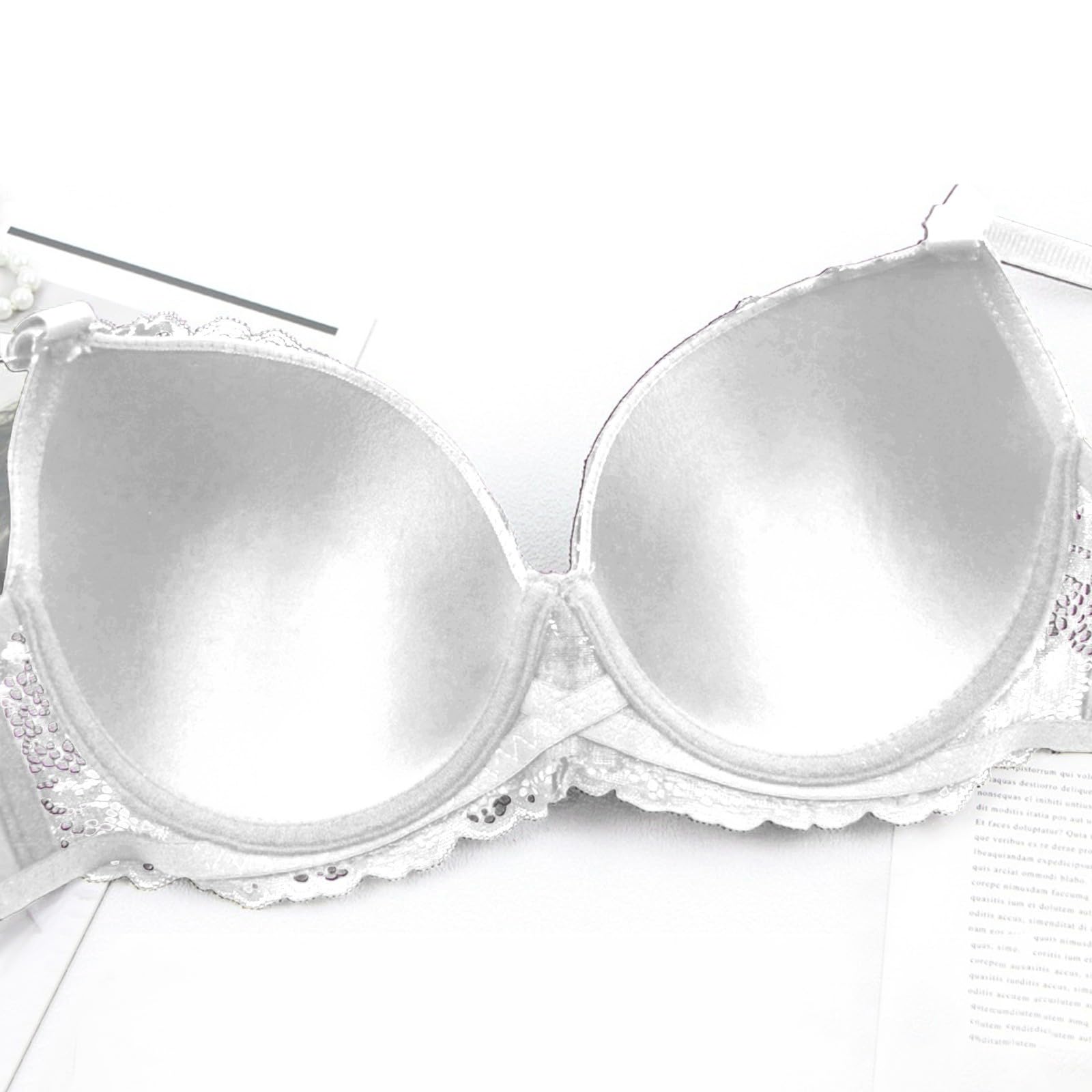 2/3PC Reggiseno Push Up Senza Ferretto Invisibile Reggiseno Sexy Pizzo Donna Comodo Reggiseni Sportivo Traspirante Donna Sostegno Forte Senza Cuciture Anti-Sagging Imbottito Comfy Bralette Bra