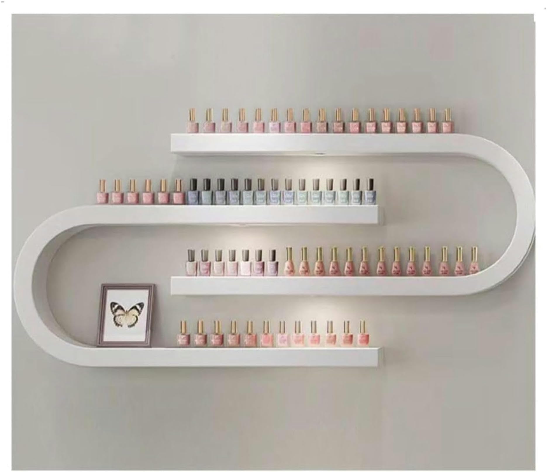 Estante de pared para esmaltes y perfumes, organizador en U que evita roturas y ahorra espacio